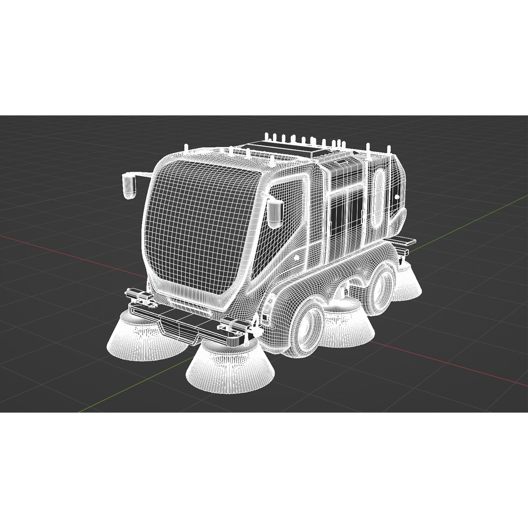Futuristic Street Sweeper 3D Model – PBR Vehicle for Urban Scenes - View 16