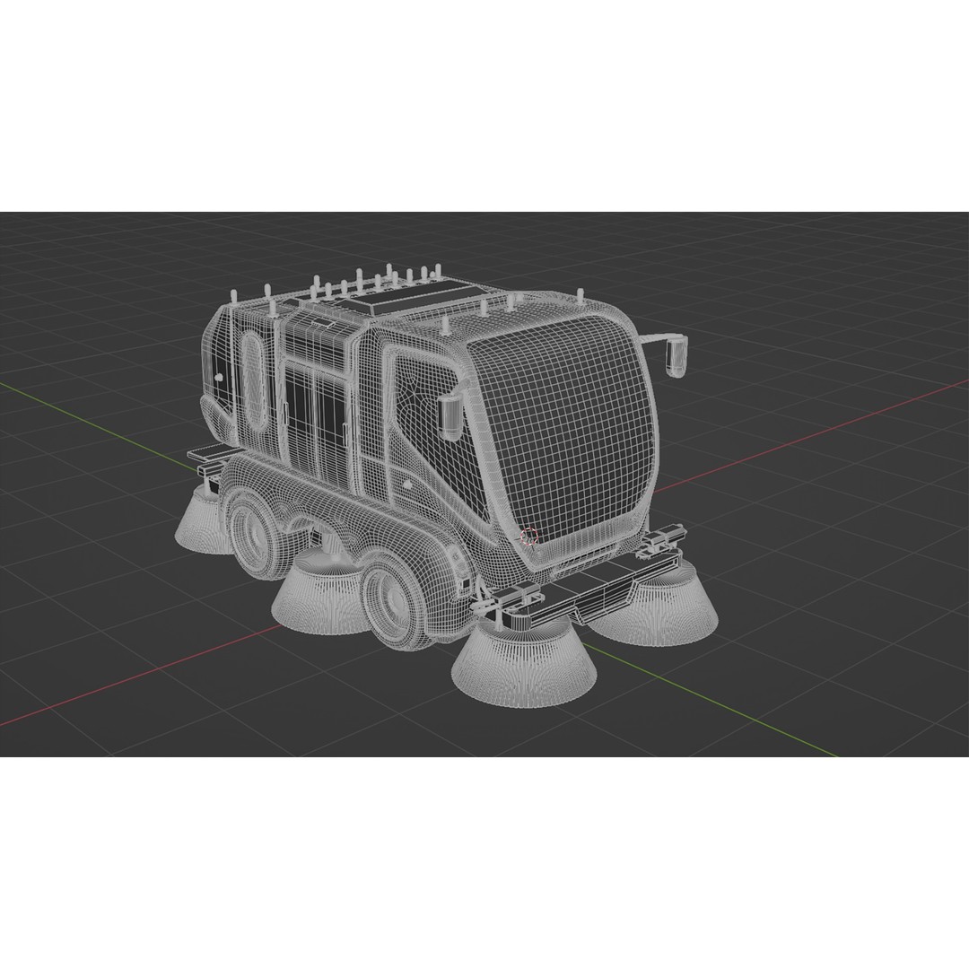 Futuristic Street Sweeper 3D Model – PBR Vehicle for Urban Scenes - View 17