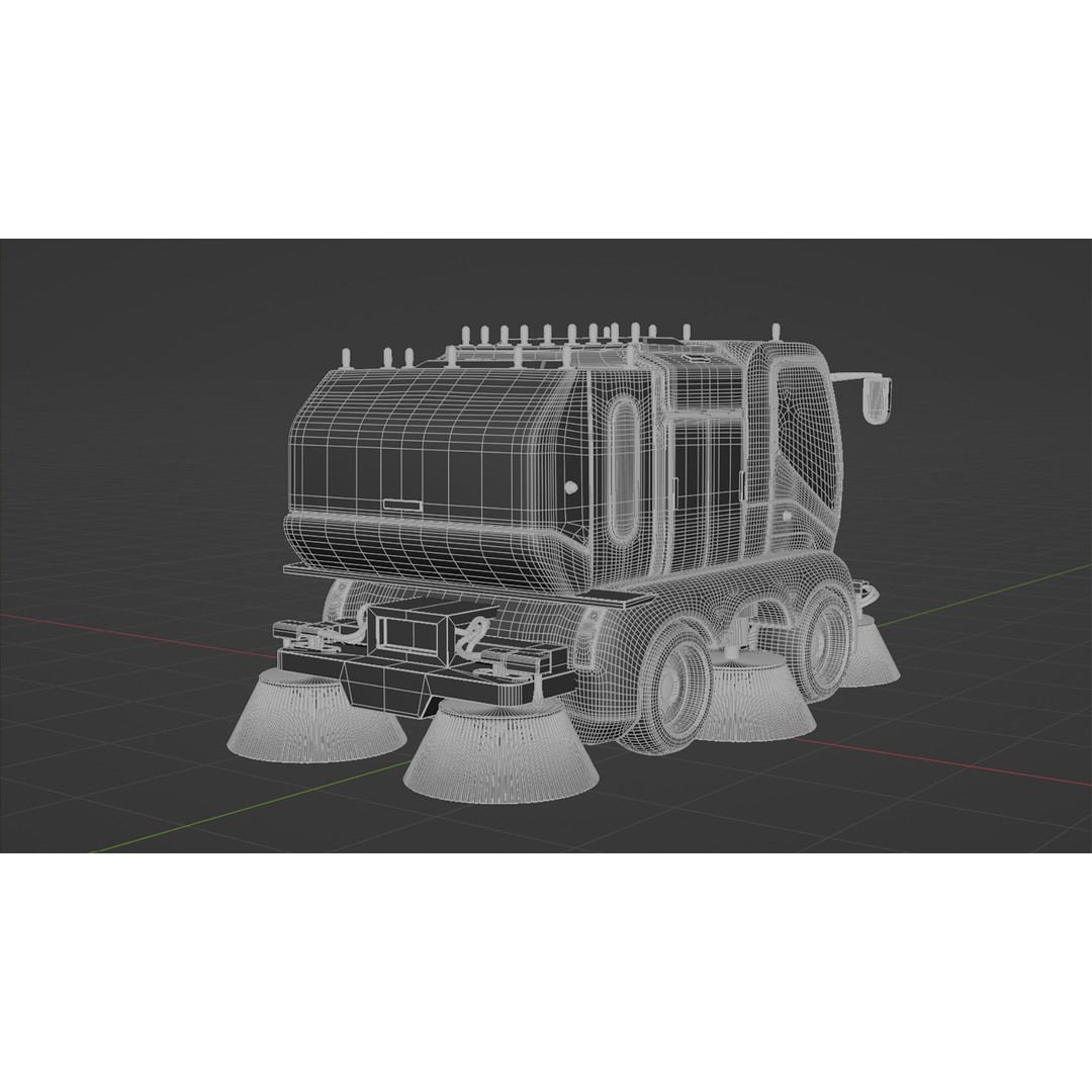 Futuristic Street Sweeper 3D Model – PBR Vehicle for Urban Scenes - View 19