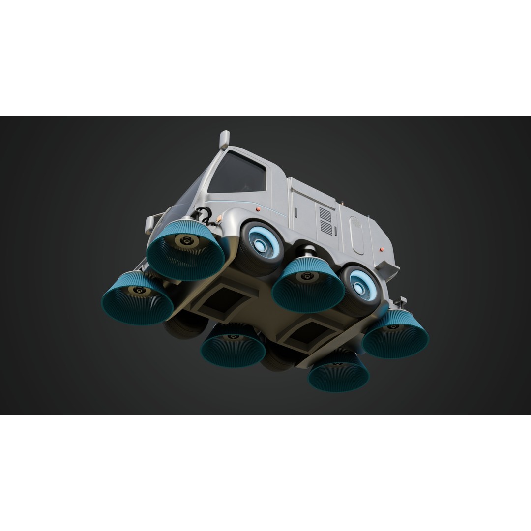 Futuristic Street Sweeper 3D Model – PBR Vehicle for Urban Scenes - View 6