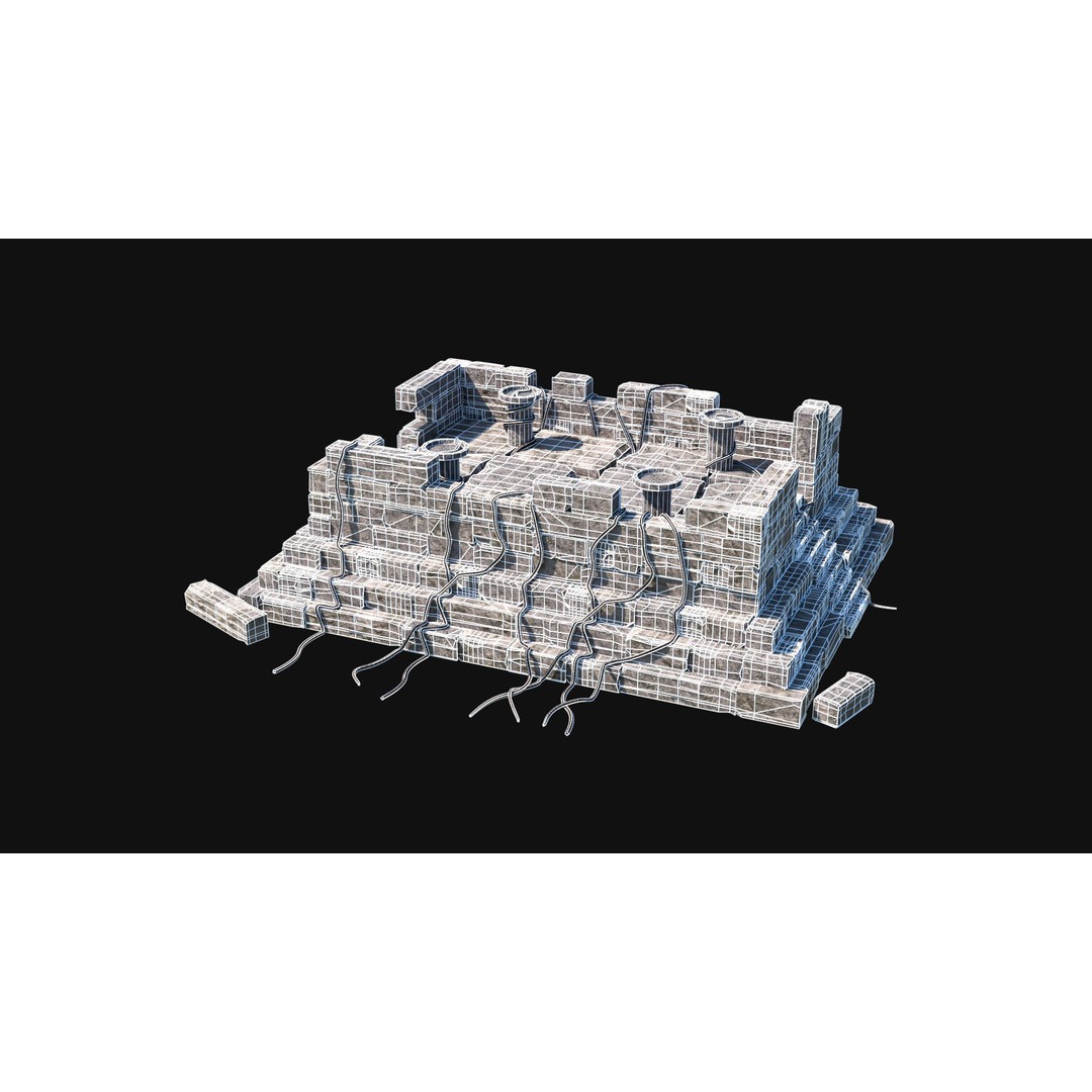 Sacrifice Altar 3D Model – Low Poly Jungle Tribal Construction, FBX, OBJ - View 25