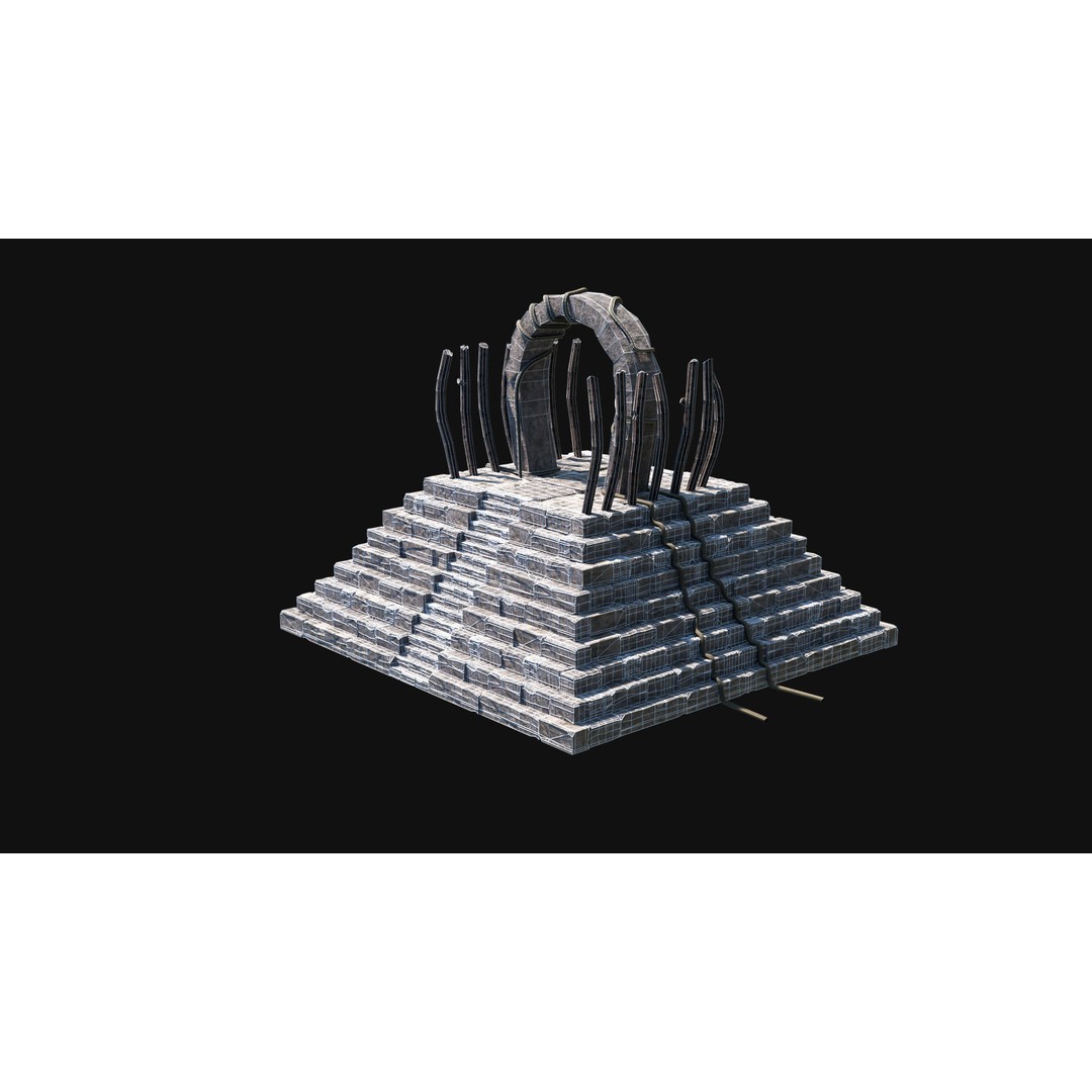 Sacrifice Altar 3D Model – Low Poly Jungle Tribal Construction, FBX, OBJ - View 38