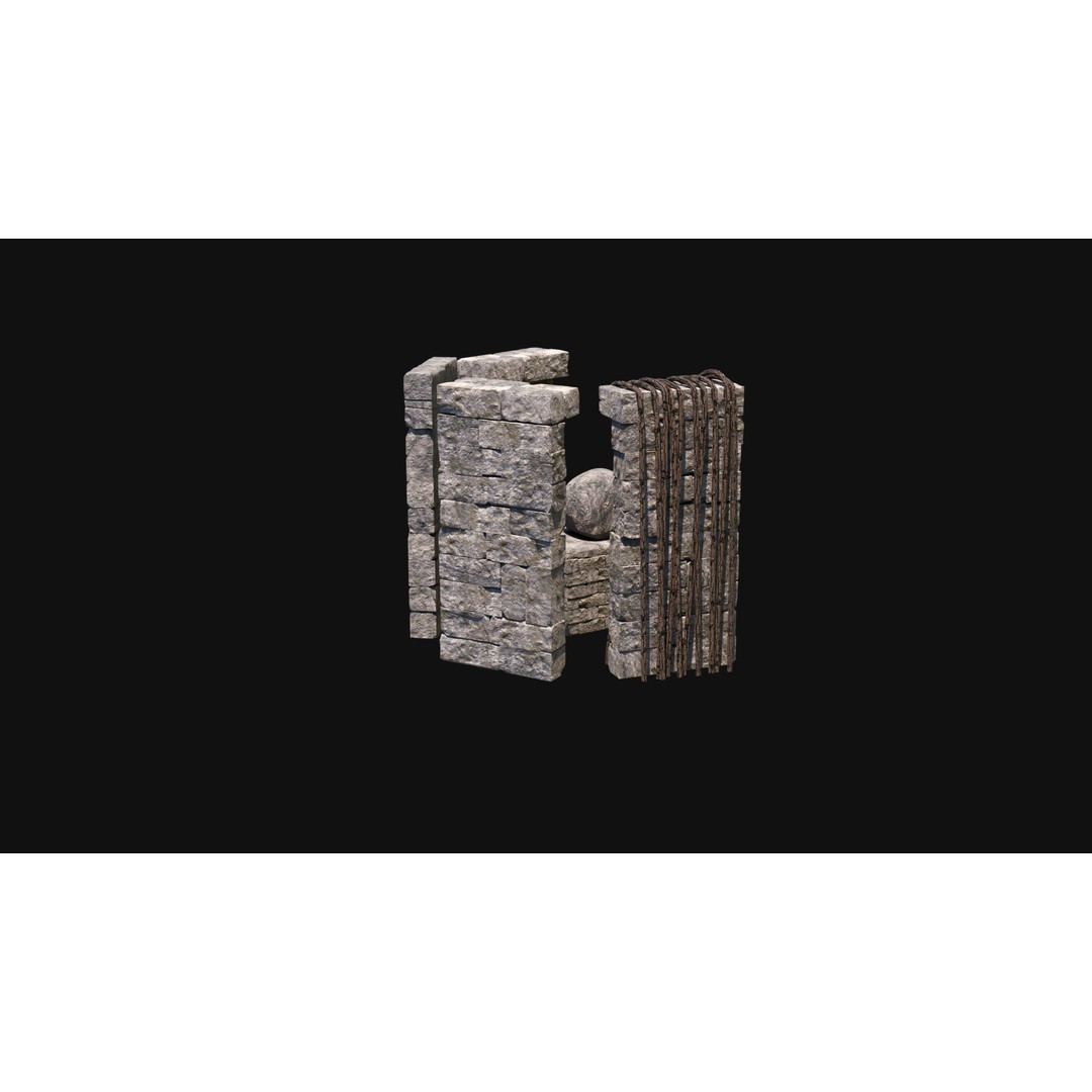 Sacrifice Altar 3D Model – Low Poly Jungle Tribal Construction, FBX, OBJ - View 41