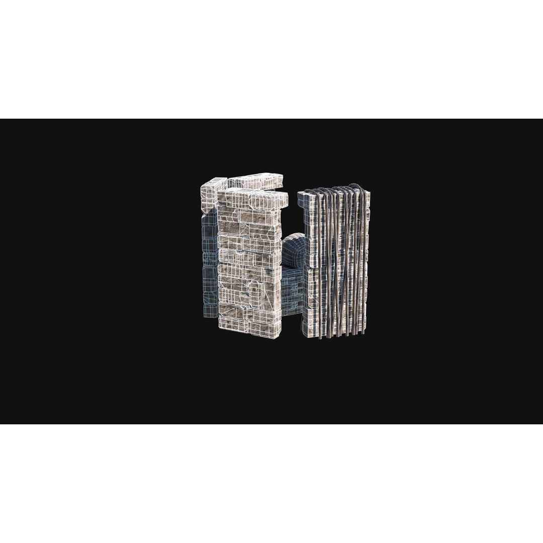 Sacrifice Altar 3D Model – Low Poly Jungle Tribal Construction, FBX, OBJ - View 44