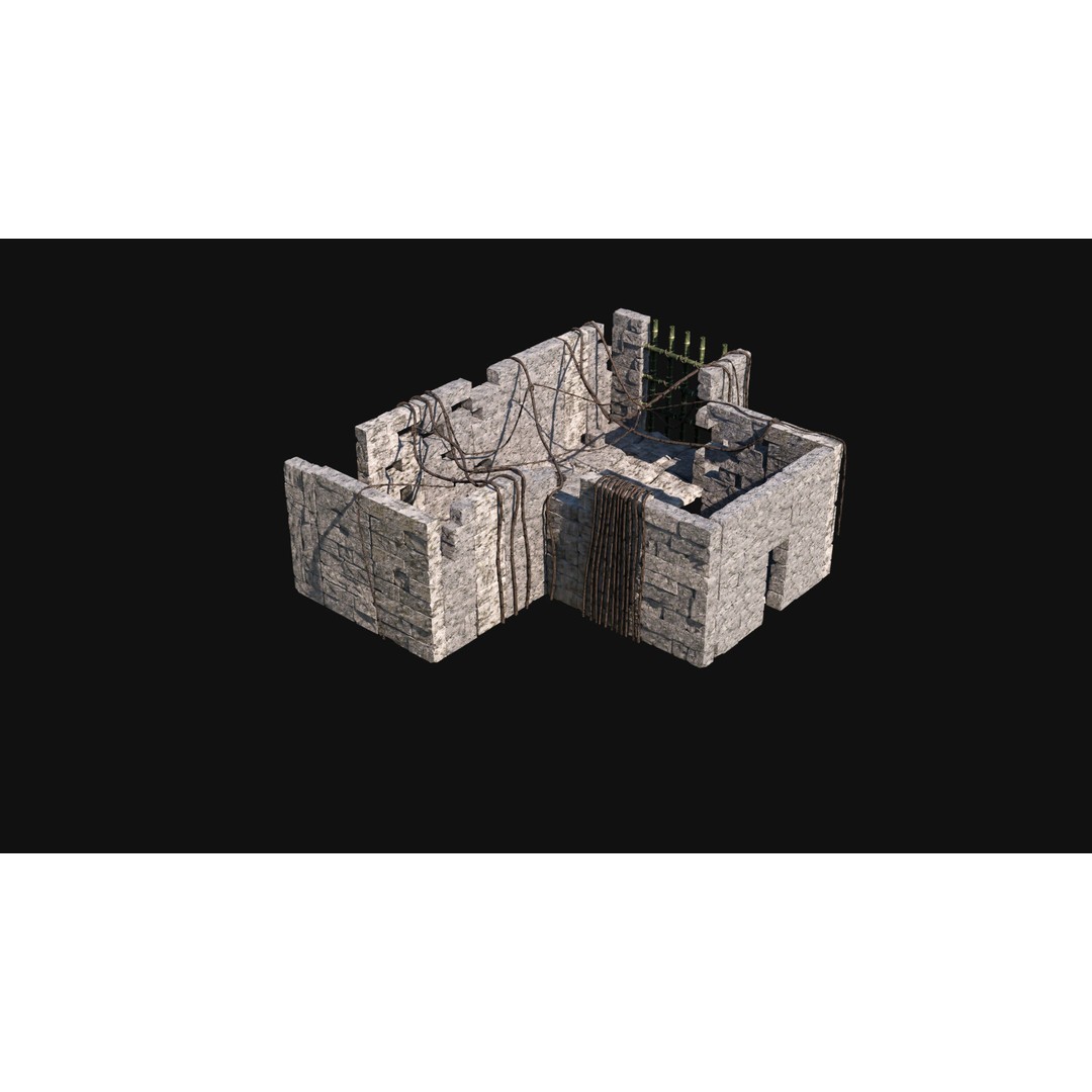 Sacrifice Altar 3D Model – Low Poly Jungle Tribal Construction, FBX, OBJ - View 5