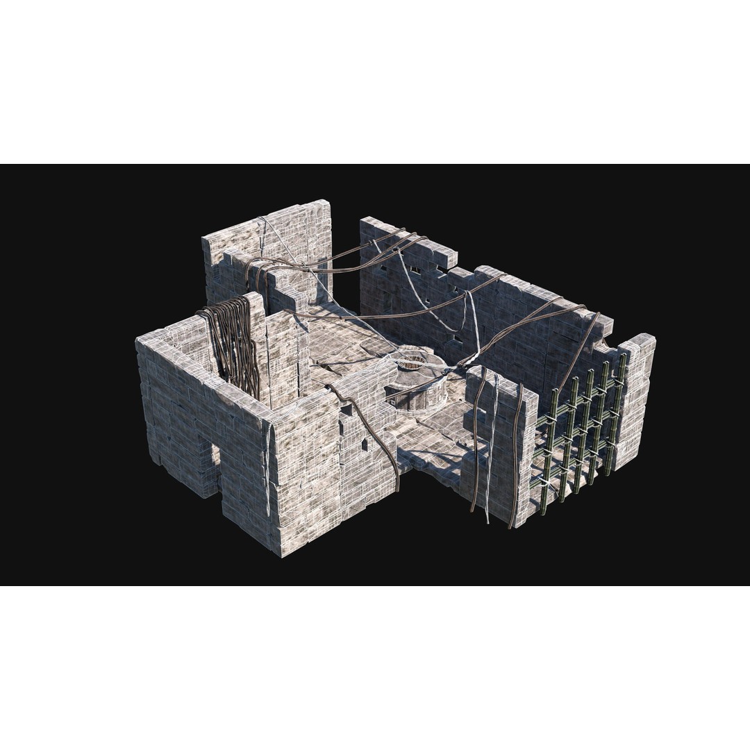 Sacrifice Altar 3D Model – Low Poly Jungle Tribal Construction, FBX, OBJ - View 6