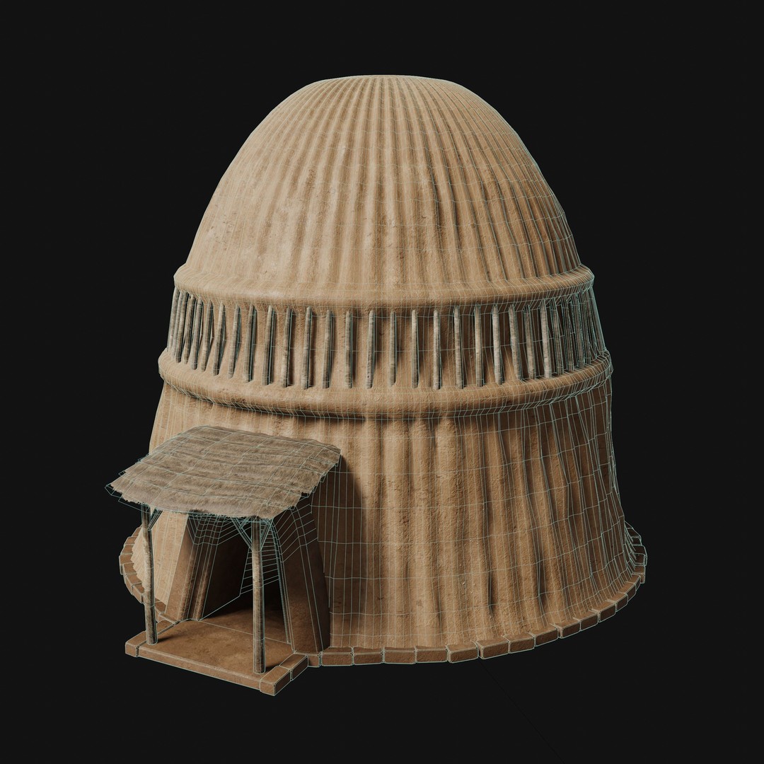 Primitive Huts 3D Model – Low Poly Game-Ready Asset, FBX & OBJ - View 10