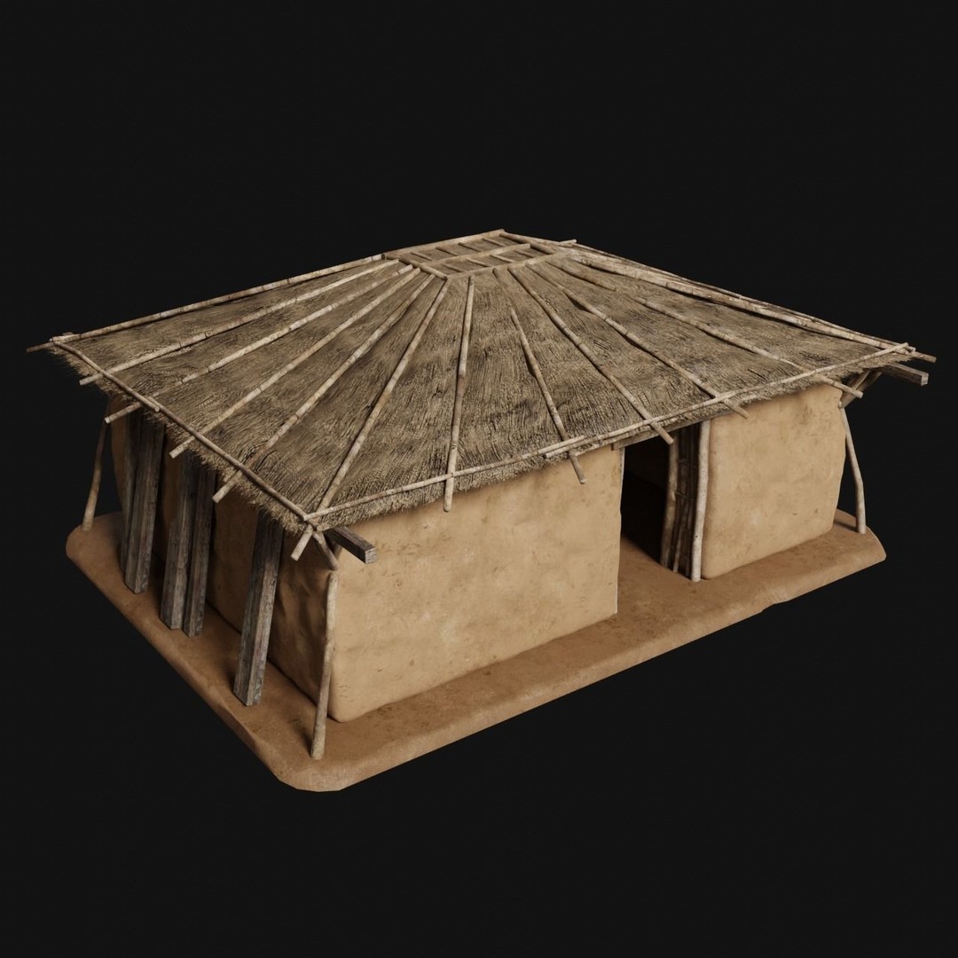 Primitive Huts 3D Model – Low Poly Game-Ready Asset, FBX & OBJ - View 12