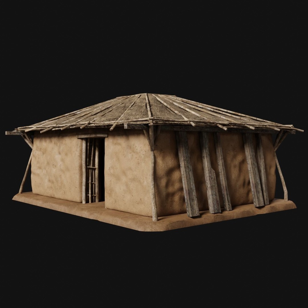 Primitive Huts 3D Model – Low Poly Game-Ready Asset, FBX & OBJ - View 13