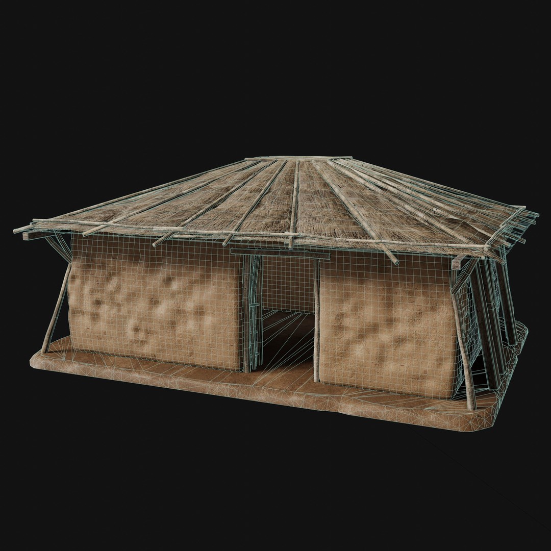 Primitive Huts 3D Model – Low Poly Game-Ready Asset, FBX & OBJ - View 14