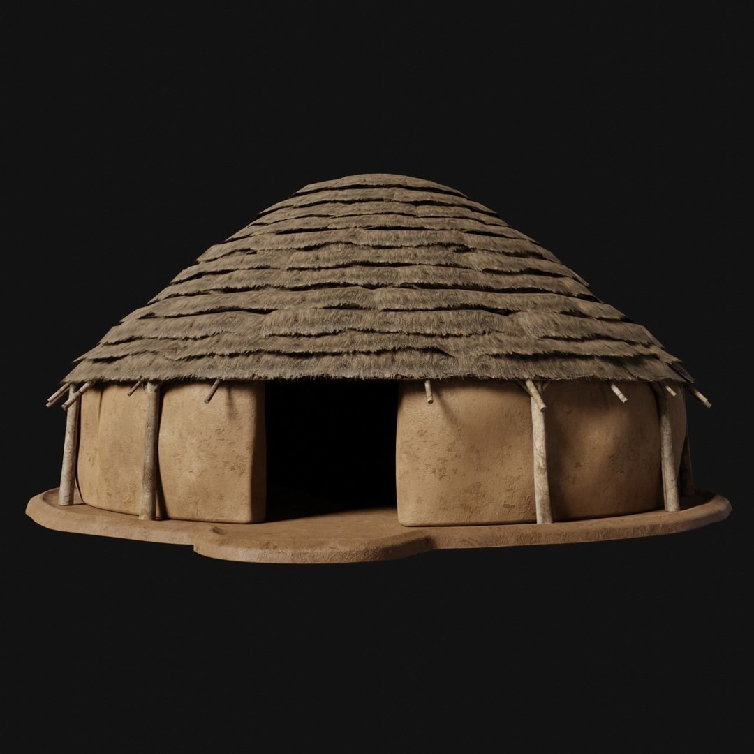 Primitive Huts 3D Model – Low Poly Game-Ready Asset, FBX & OBJ - View 15