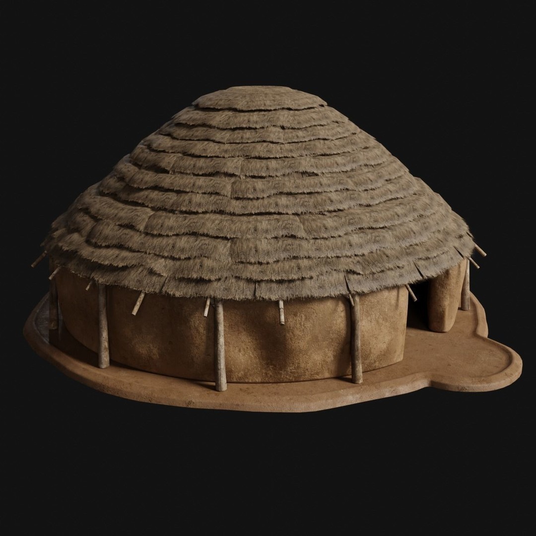 Primitive Huts 3D Model – Low Poly Game-Ready Asset, FBX & OBJ - View 16
