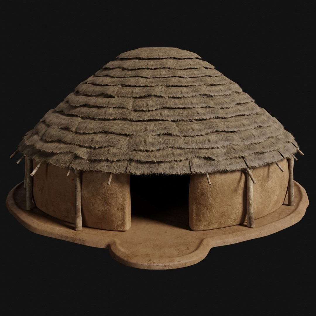 Primitive Huts 3D Model – Low Poly Game-Ready Asset, FBX & OBJ - View 17