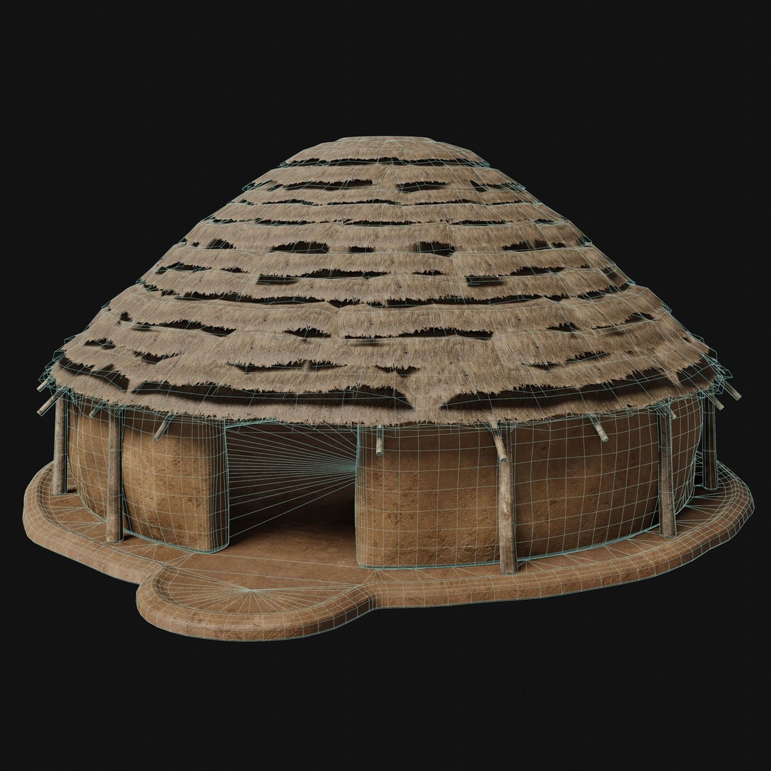 Primitive Huts 3D Model – Low Poly Game-Ready Asset, FBX & OBJ - View 18