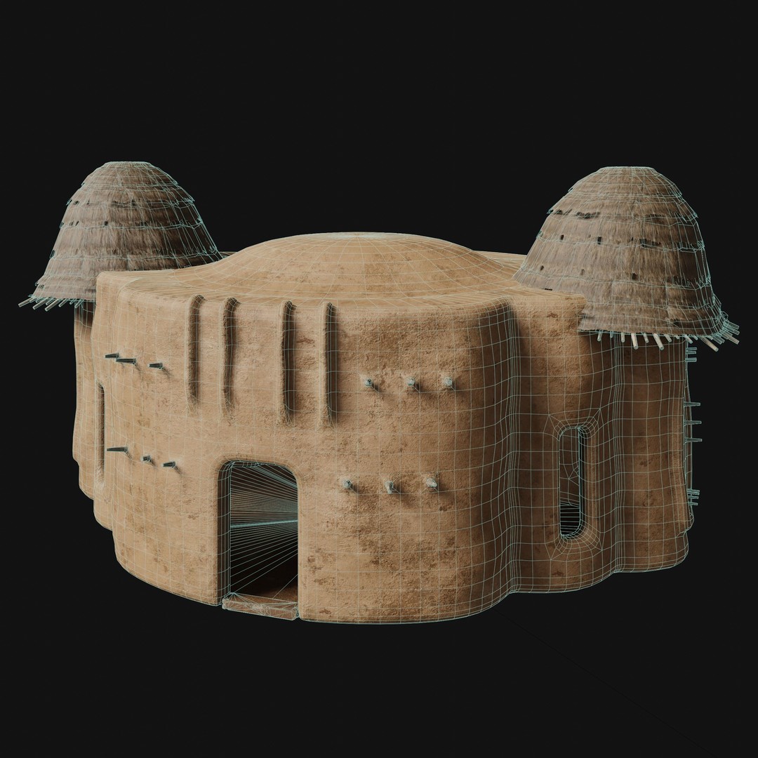 Primitive Huts 3D Model – Low Poly Game-Ready Asset, FBX & OBJ - View 22