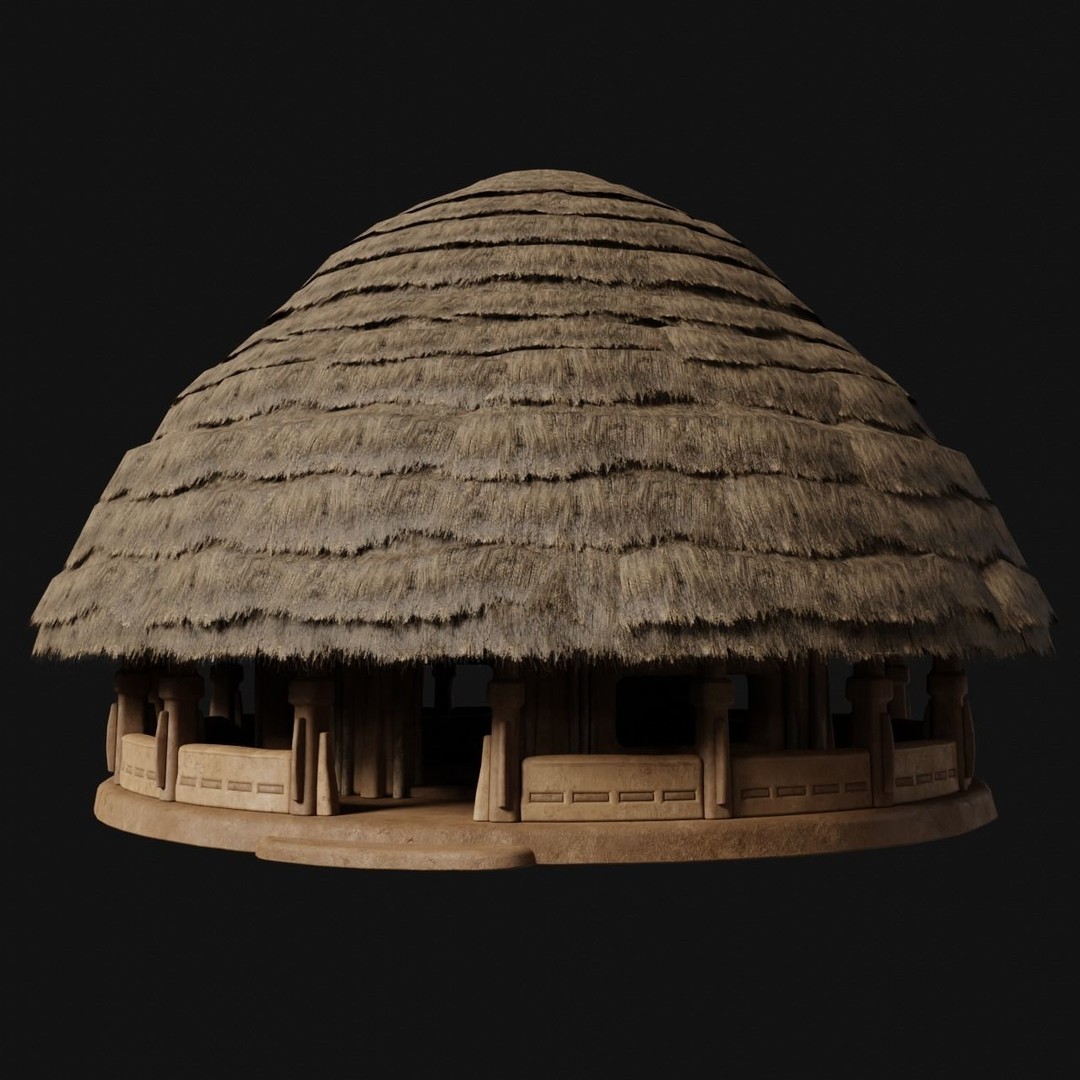 Primitive Huts 3D Model – Low Poly Game-Ready Asset, FBX & OBJ - View 23