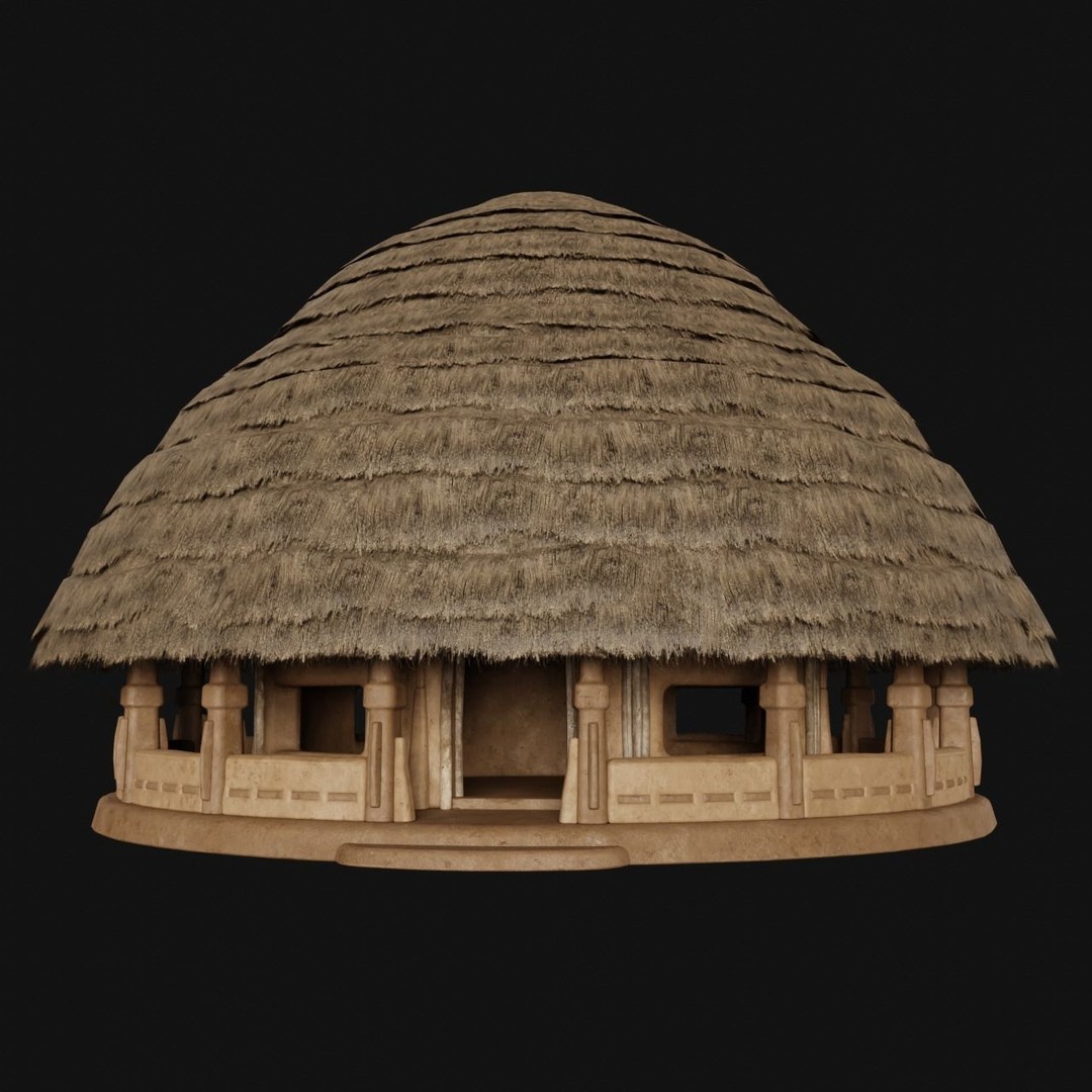 Primitive Huts 3D Model – Low Poly Game-Ready Asset, FBX & OBJ - View 25