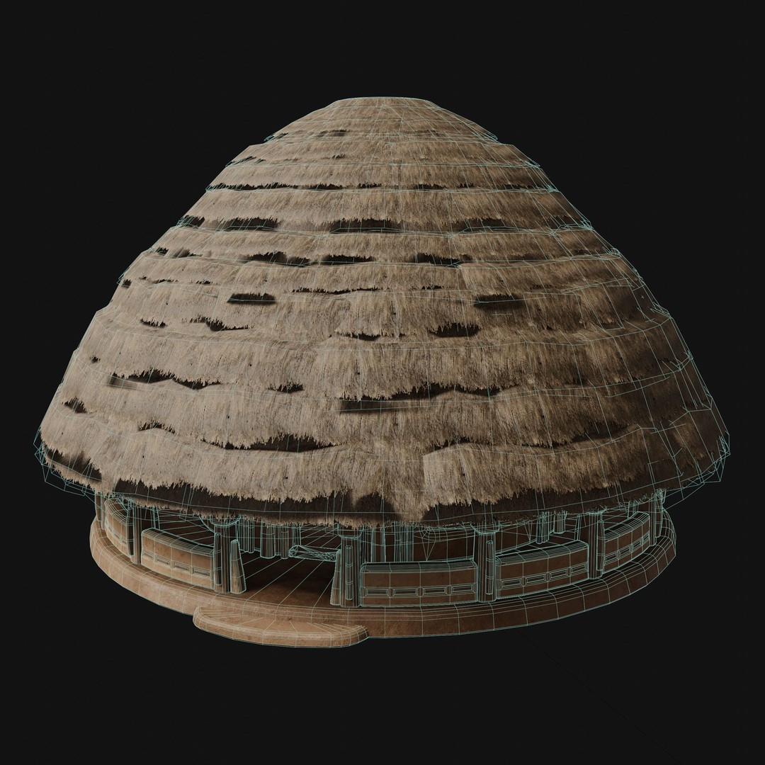 Primitive Huts 3D Model – Low Poly Game-Ready Asset, FBX & OBJ - View 26