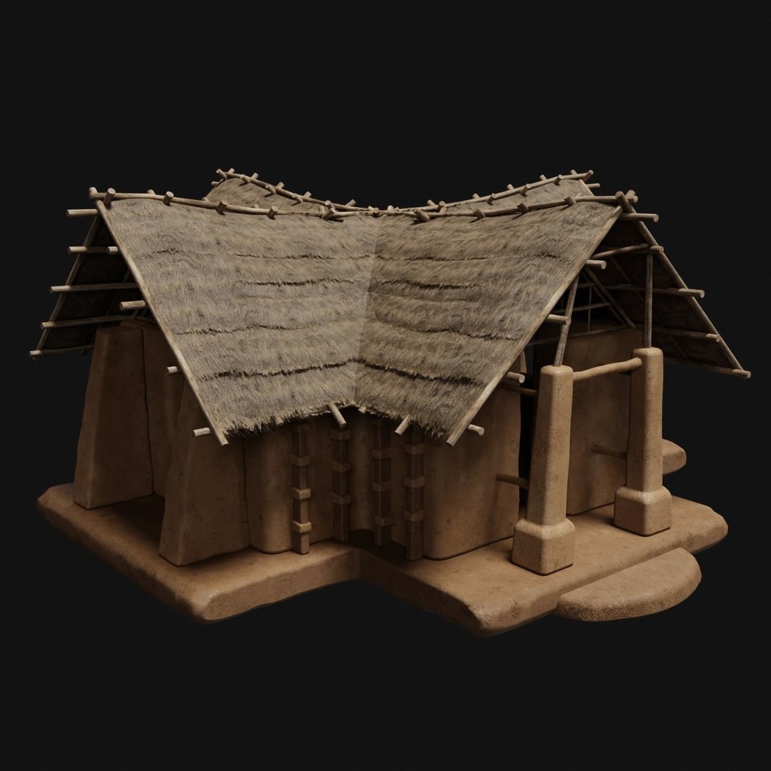 Primitive Huts 3D Model – Low Poly Game-Ready Asset, FBX & OBJ - View 28