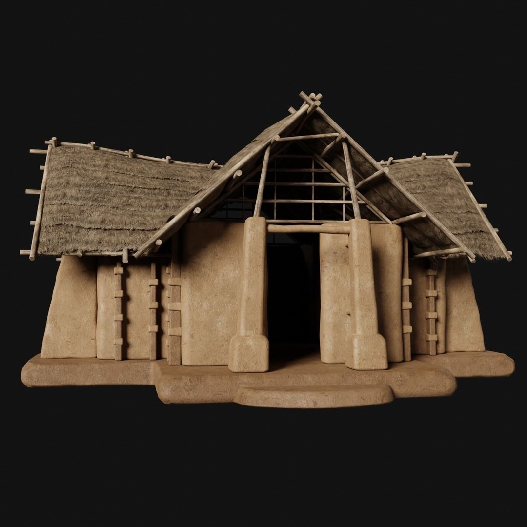 Primitive Huts 3D Model – Low Poly Game-Ready Asset, FBX & OBJ - View 29