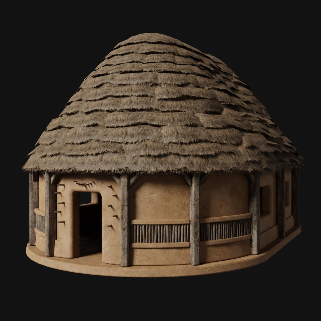 Primitive Huts 3D Model – Low Poly Game-Ready Asset, FBX & OBJ - View 31