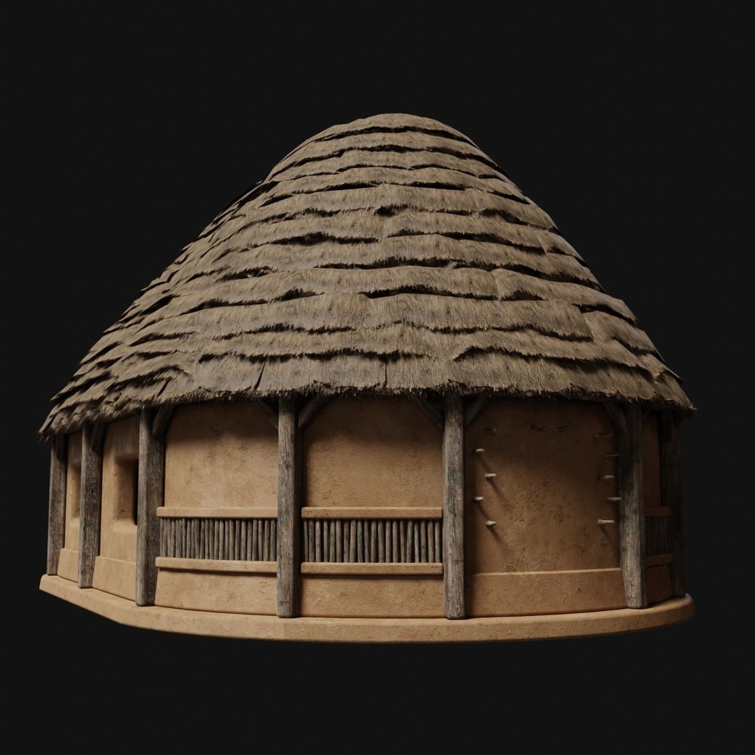 Primitive Huts 3D Model – Low Poly Game-Ready Asset, FBX & OBJ - View 33