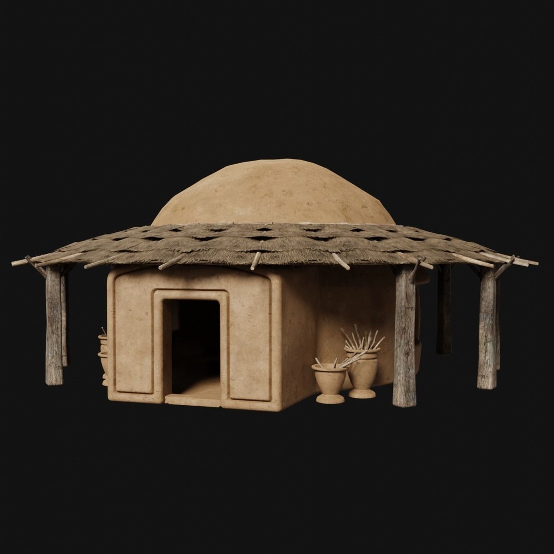 Primitive Huts 3D Model – Low Poly Game-Ready Asset, FBX & OBJ - View 35