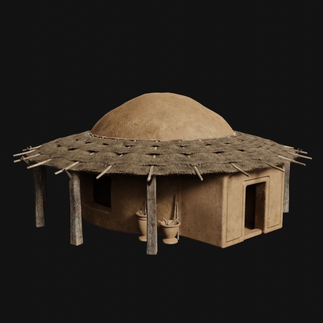 Primitive Huts 3D Model – Low Poly Game-Ready Asset, FBX & OBJ - View 36