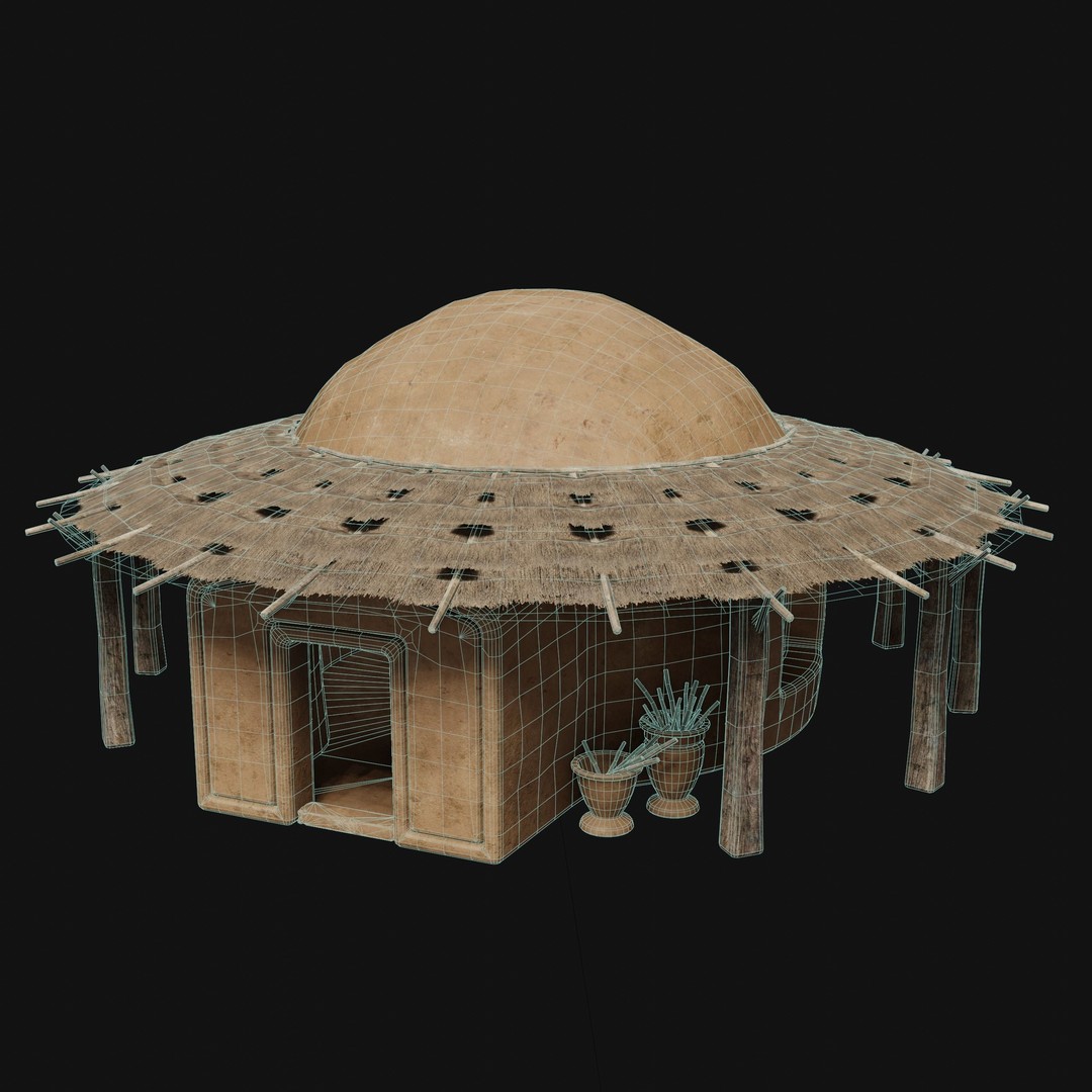 Primitive Huts 3D Model – Low Poly Game-Ready Asset, FBX & OBJ - View 38