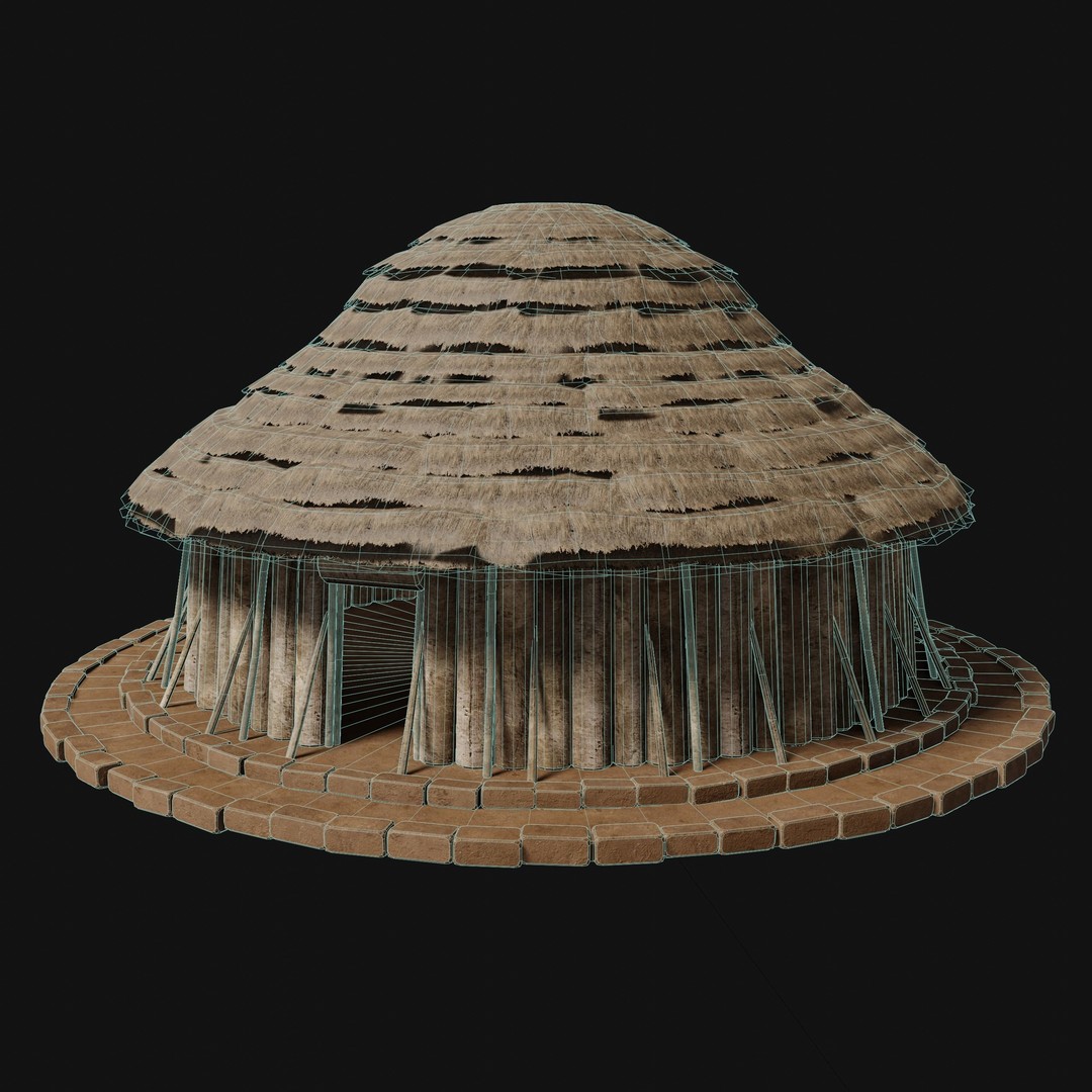 Primitive Huts 3D Model – Low Poly Game-Ready Asset, FBX & OBJ - View 6