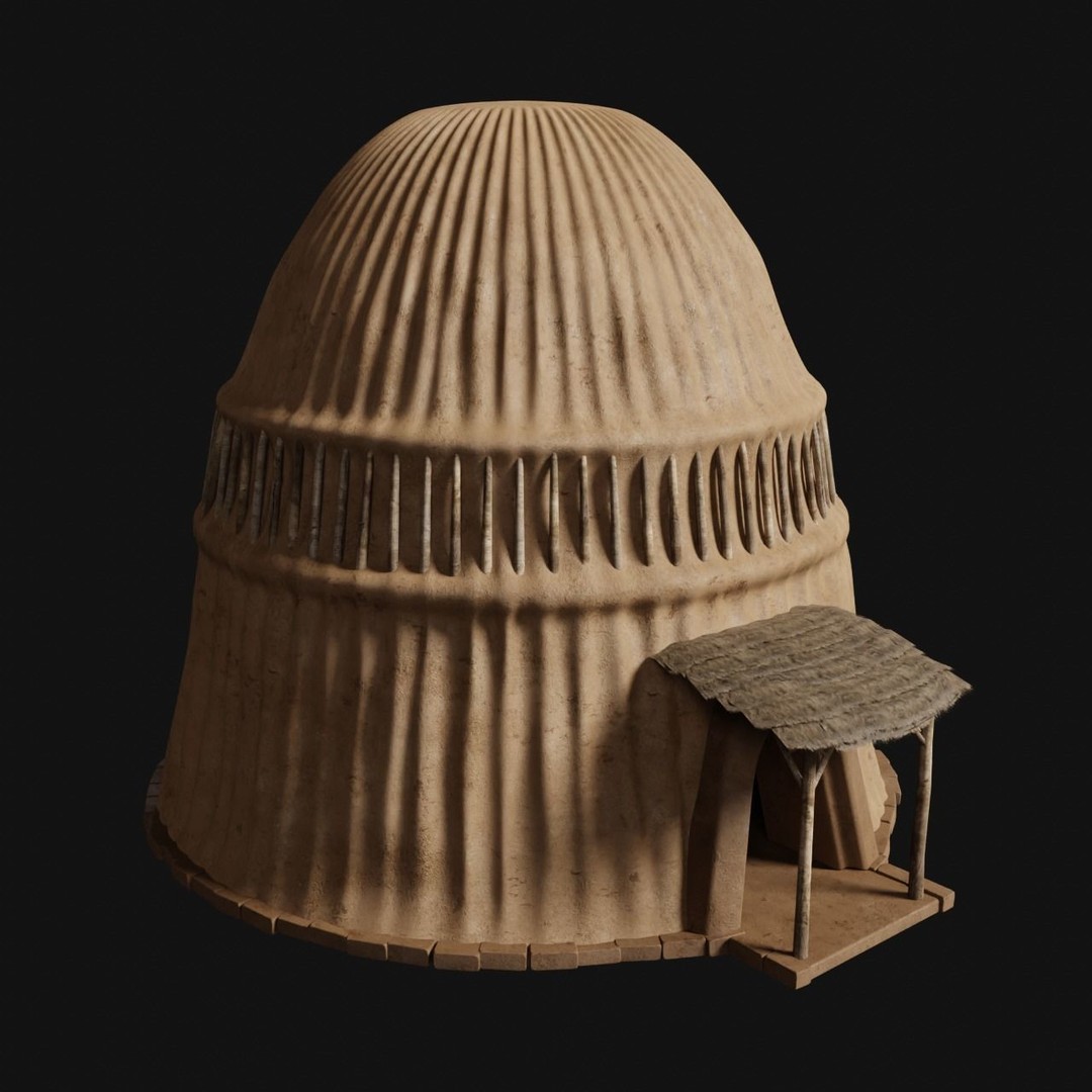 Primitive Huts 3D Model – Low Poly Game-Ready Asset, FBX & OBJ - View 8