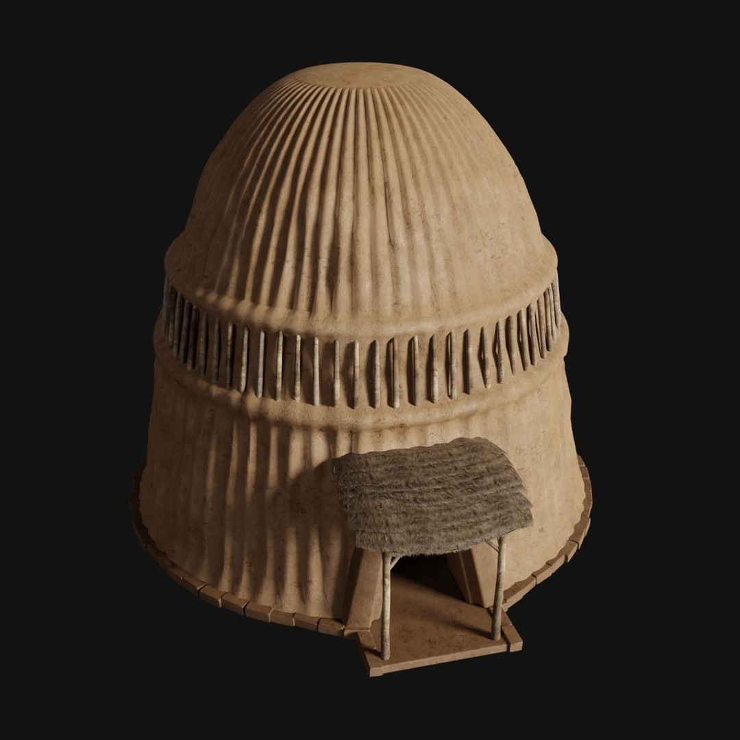 Primitive Huts 3D Model – Low Poly Game-Ready Asset, FBX & OBJ - View 9