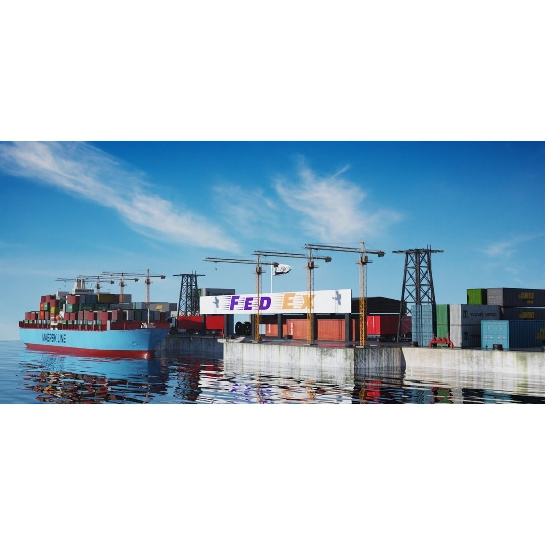 Cargo Ship 3D Model – Low Poly PBR Game Asset, Blender, FBX - View 11