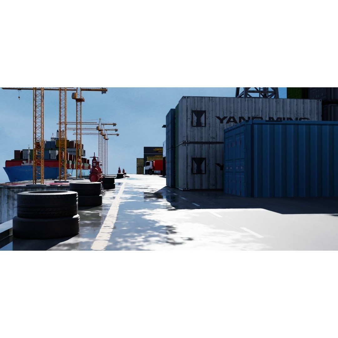 Cargo Ship 3D Model – Low Poly PBR Game Asset, Blender, FBX - View 16