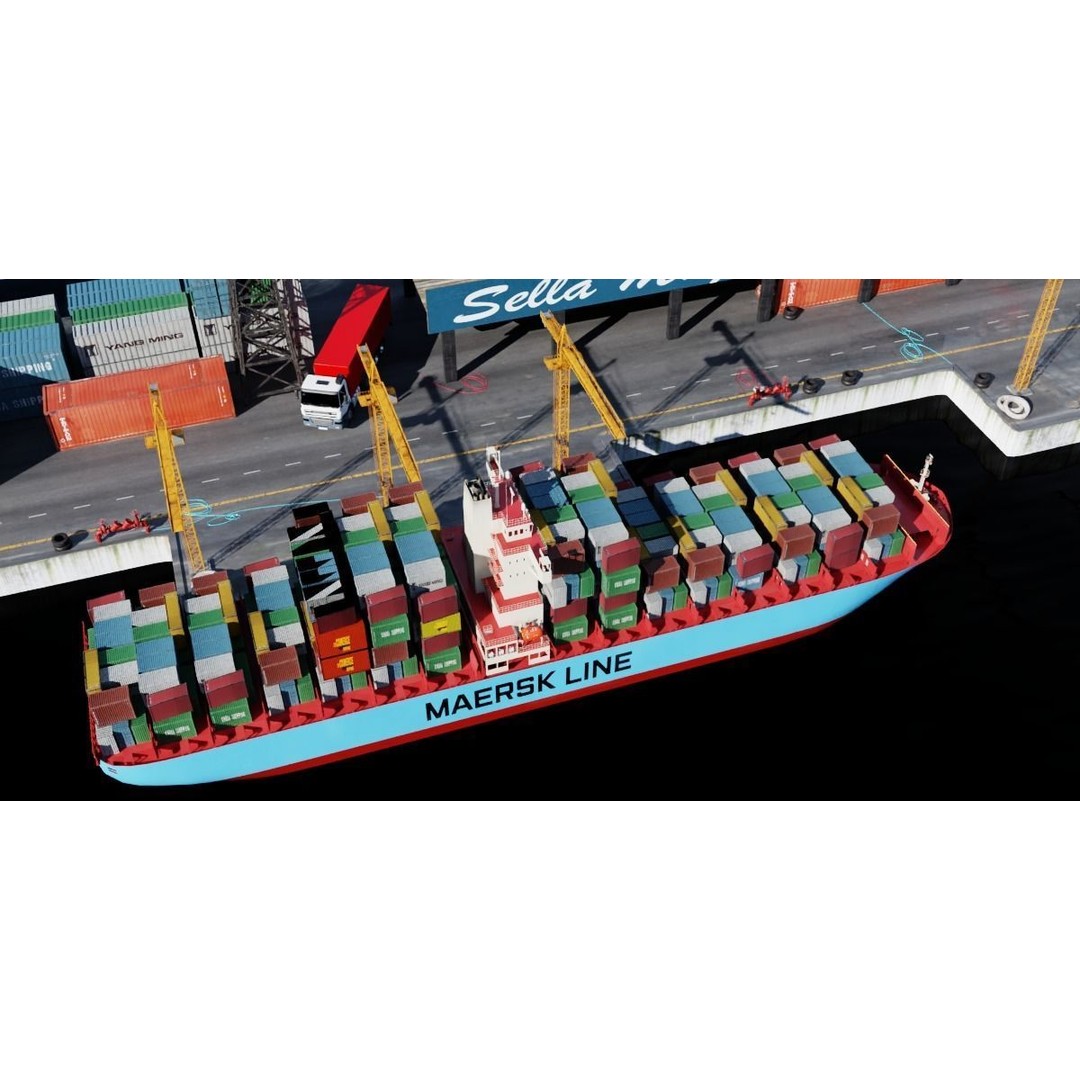 Cargo Ship 3D Model – Low Poly PBR Game Asset, Blender, FBX - View 17