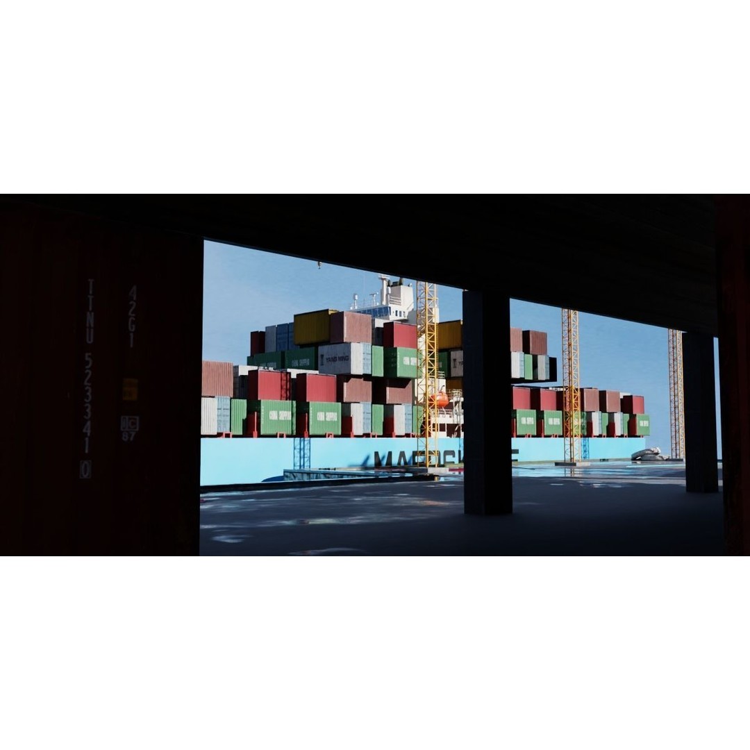 Cargo Ship 3D Model – Low Poly PBR Game Asset, Blender, FBX - View 20