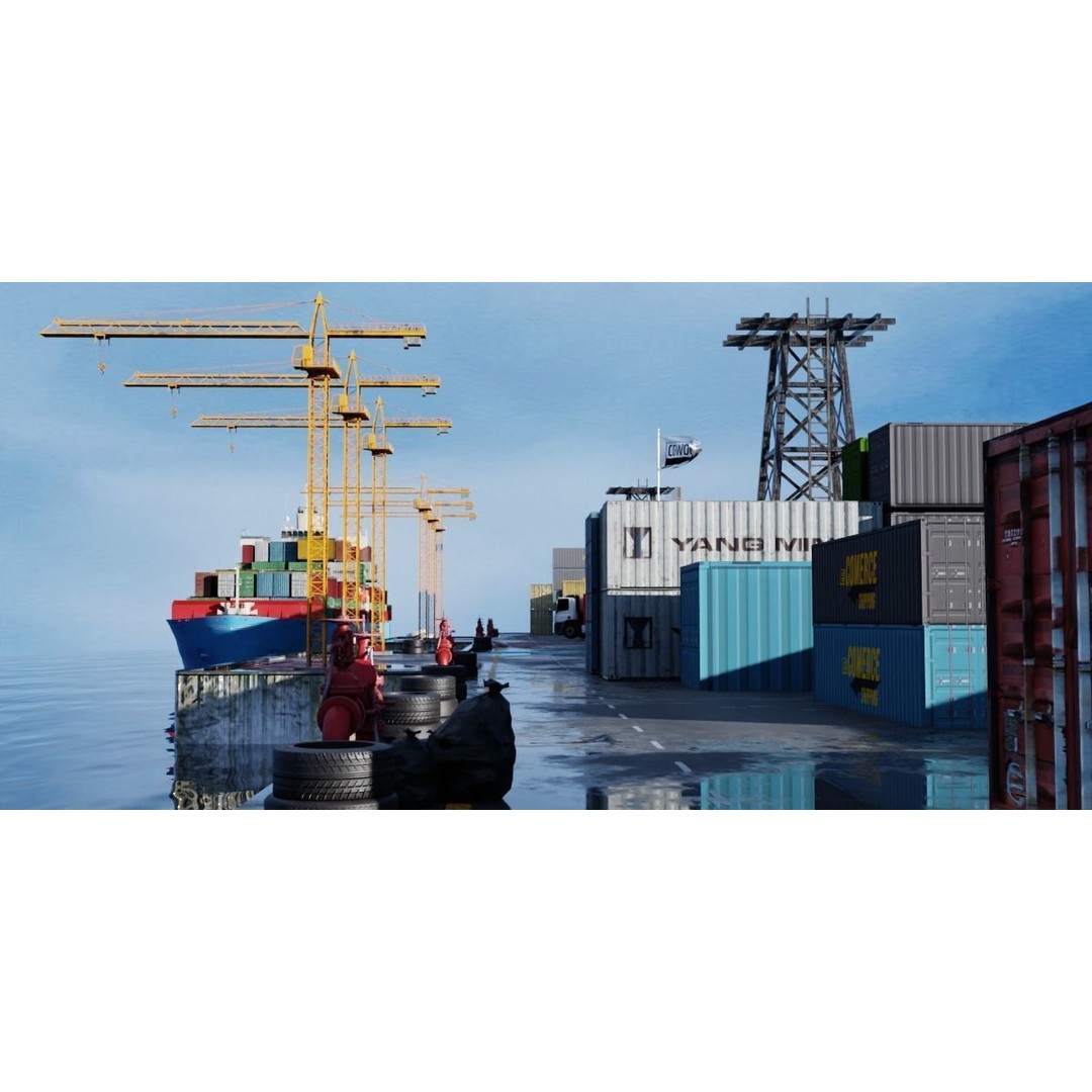 Cargo Ship 3D Model – Low Poly PBR Game Asset, Blender, FBX - View 21
