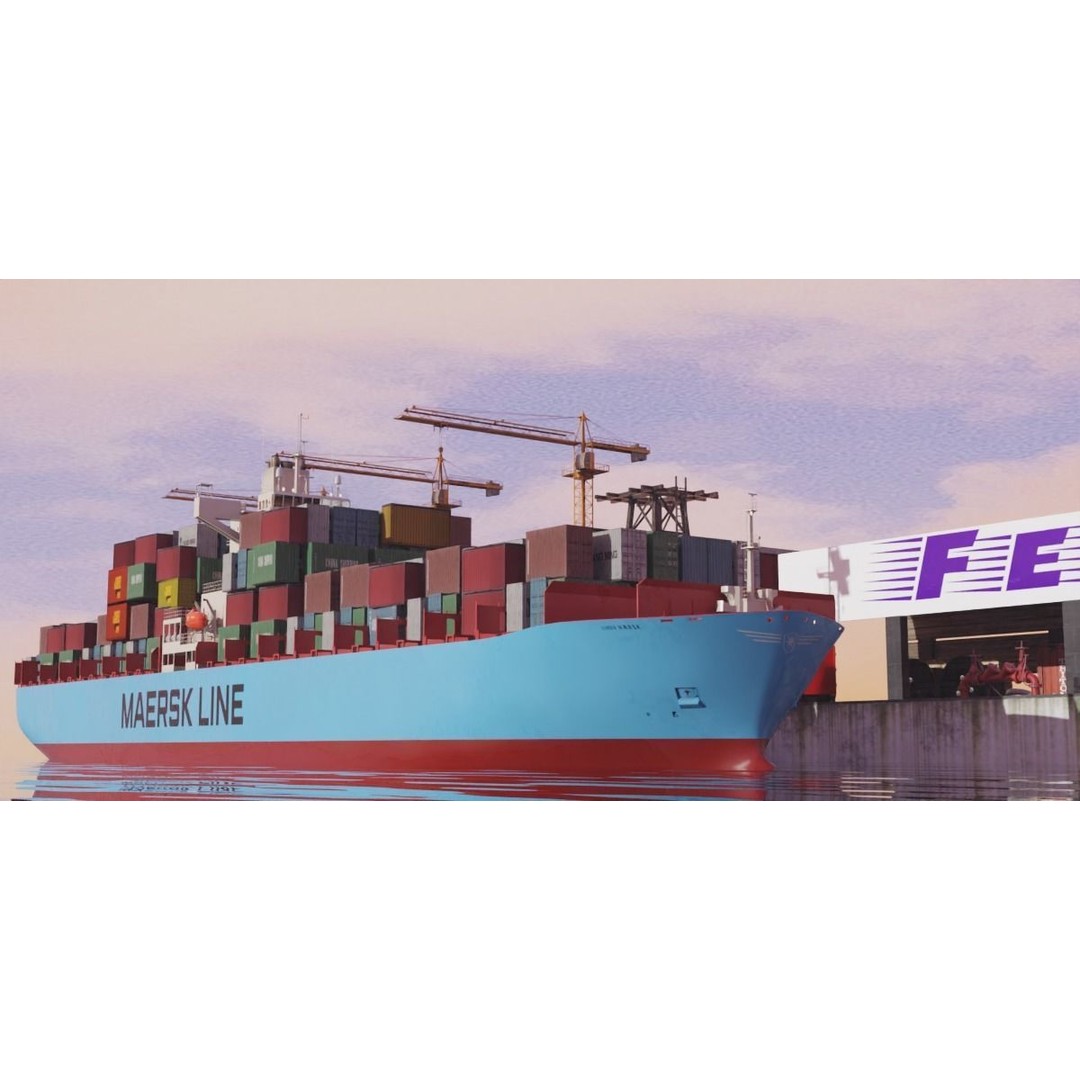 Cargo Ship 3D Model – Low Poly PBR Game Asset, Blender, FBX - View 22