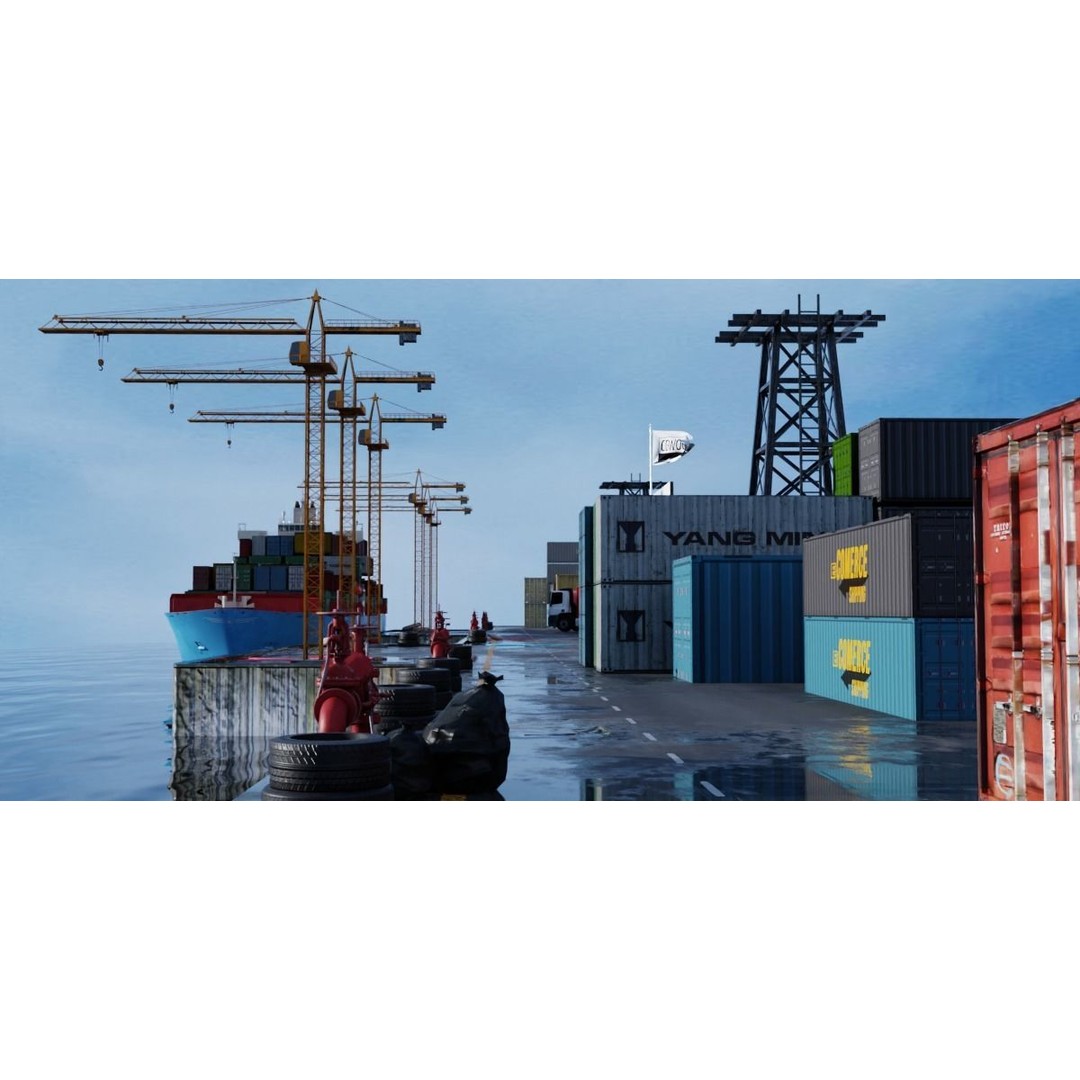 Cargo Ship 3D Model – Low Poly PBR Game Asset, Blender, FBX - View 23