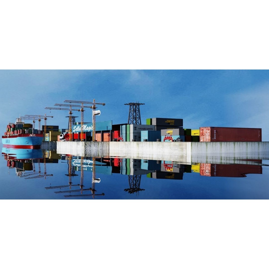 Cargo Ship 3D Model – Low Poly PBR Game Asset, Blender, FBX - View 26