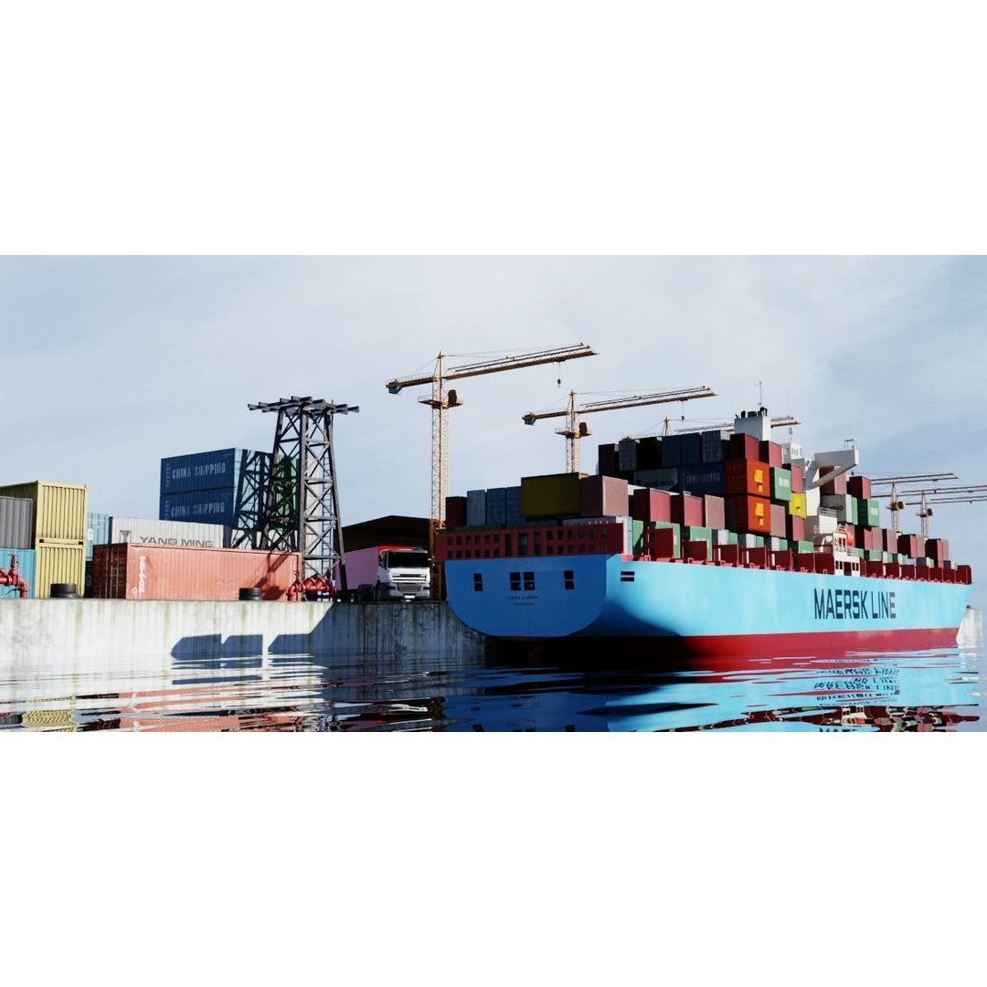 Cargo Ship 3D Model – Low Poly PBR Game Asset, Blender, FBX - View 27