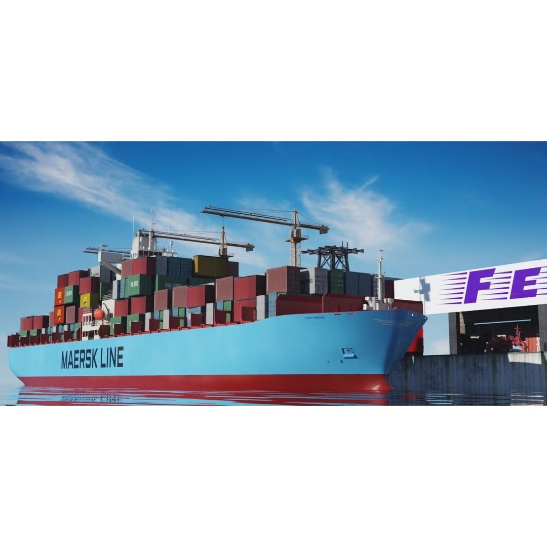 Cargo Ship 3D Model – Low Poly PBR Game Asset, Blender, FBX - View 29