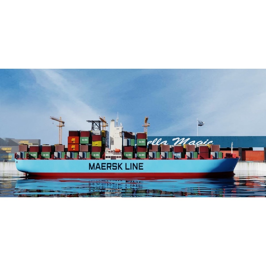 Cargo Ship 3D Model – Low Poly PBR Game Asset, Blender, FBX - View 31