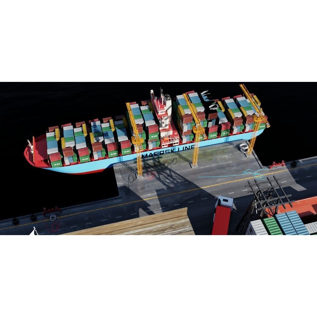 Cargo Ship 3D Model – Low Poly PBR Game Asset, Blender, FBX - View 32