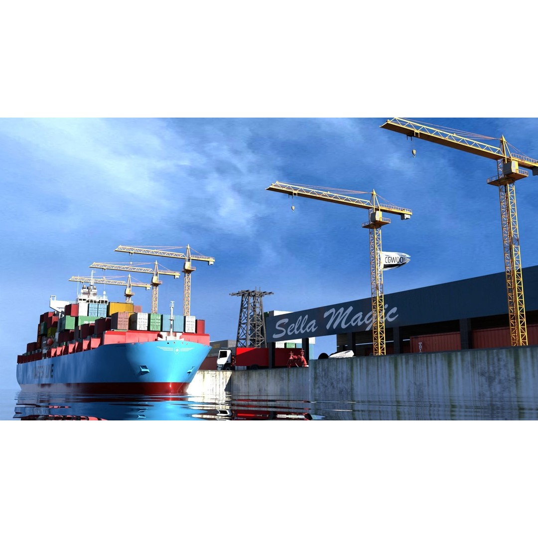 Cargo Ship 3D Model – Low Poly PBR Game Asset, Blender, FBX - View 4