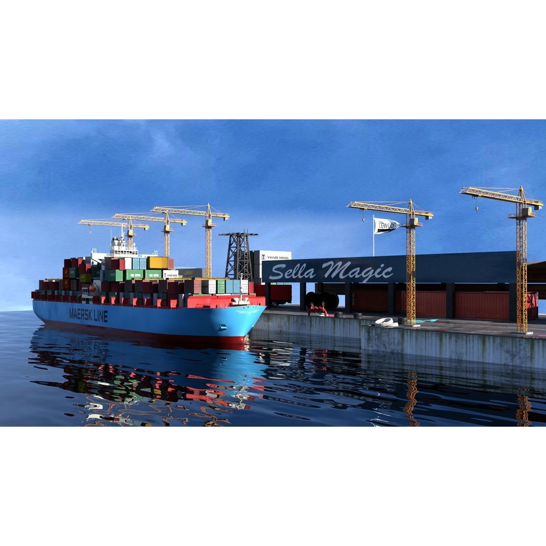 Cargo Ship 3D Model – Low Poly PBR Game Asset, Blender, FBX - View 5