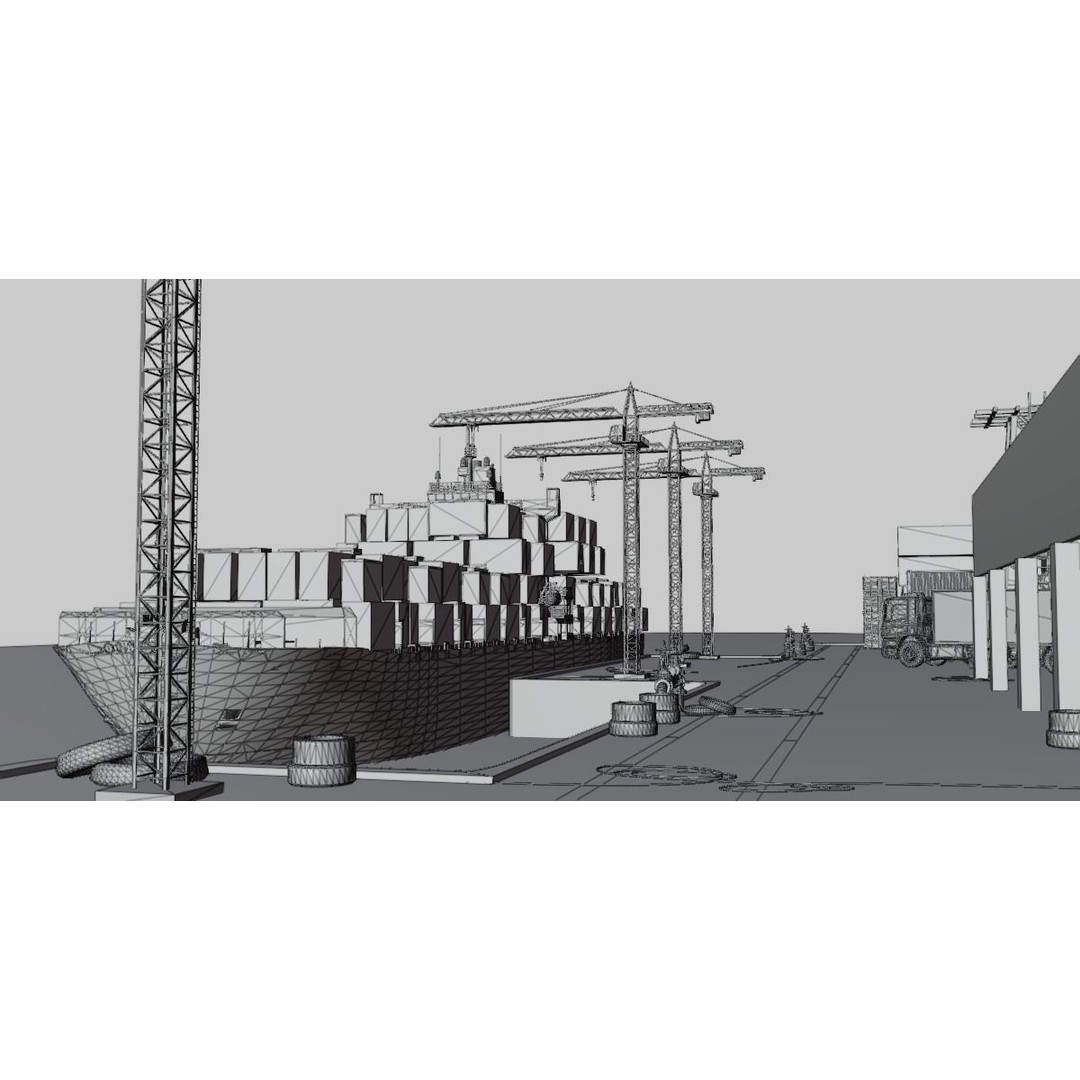 Cargo Ship 3D Model – Low Poly PBR Game Asset, Blender, FBX - View 8