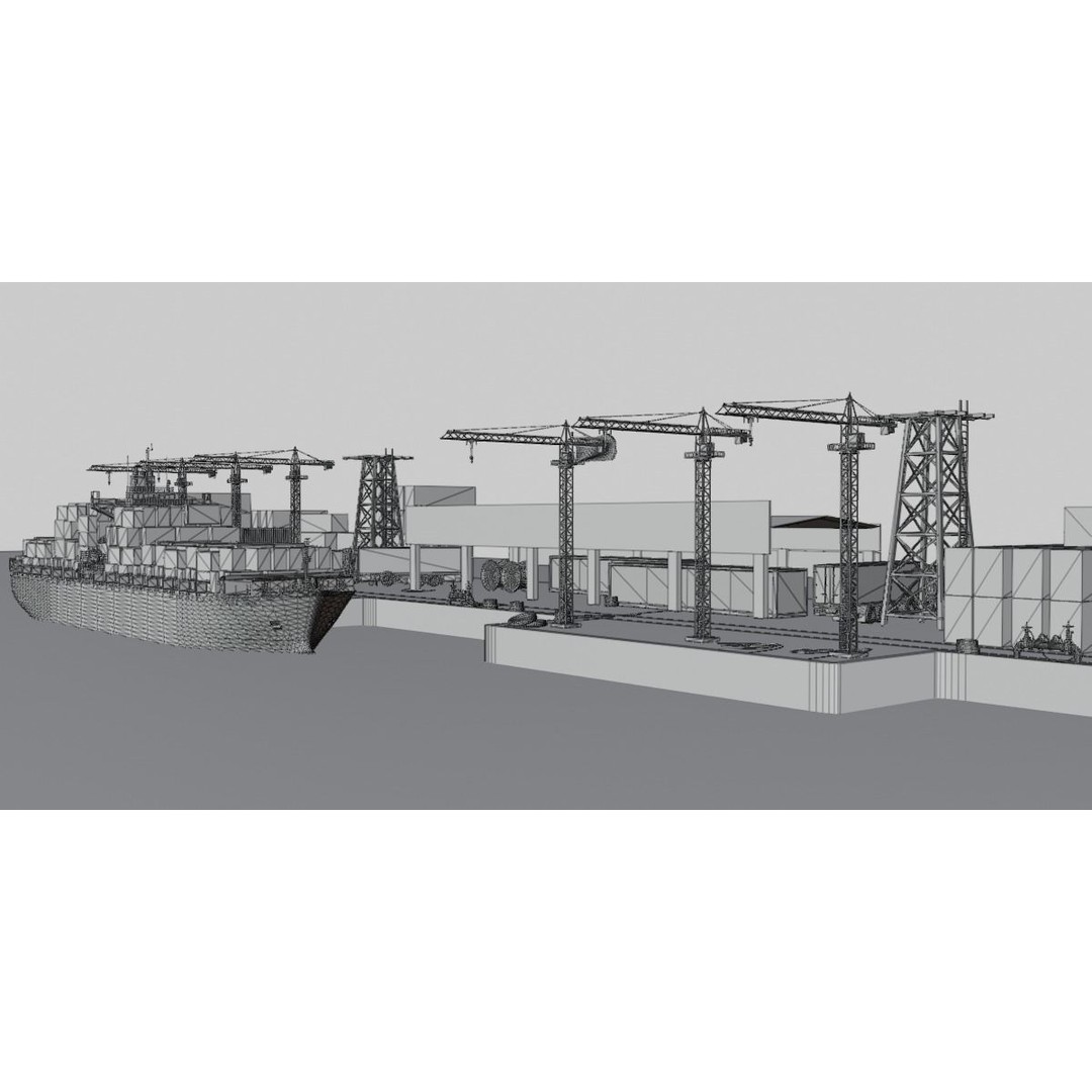 Cargo Ship 3D Model – Low Poly PBR Game Asset, Blender, FBX - View 9