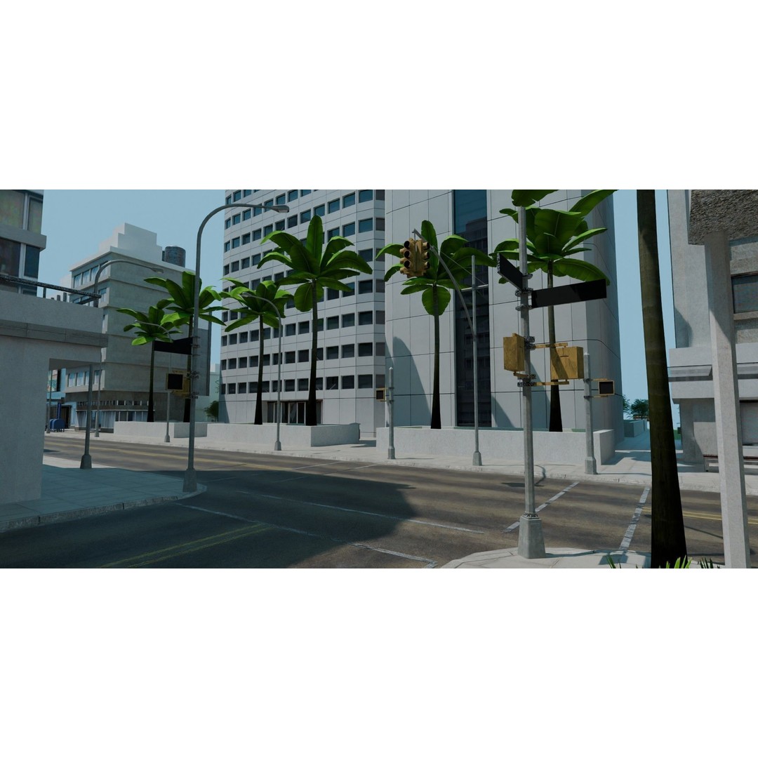 Downtown Skyscraper 3D Model – Low Poly Cityscape Asset, Game Ready - View 12