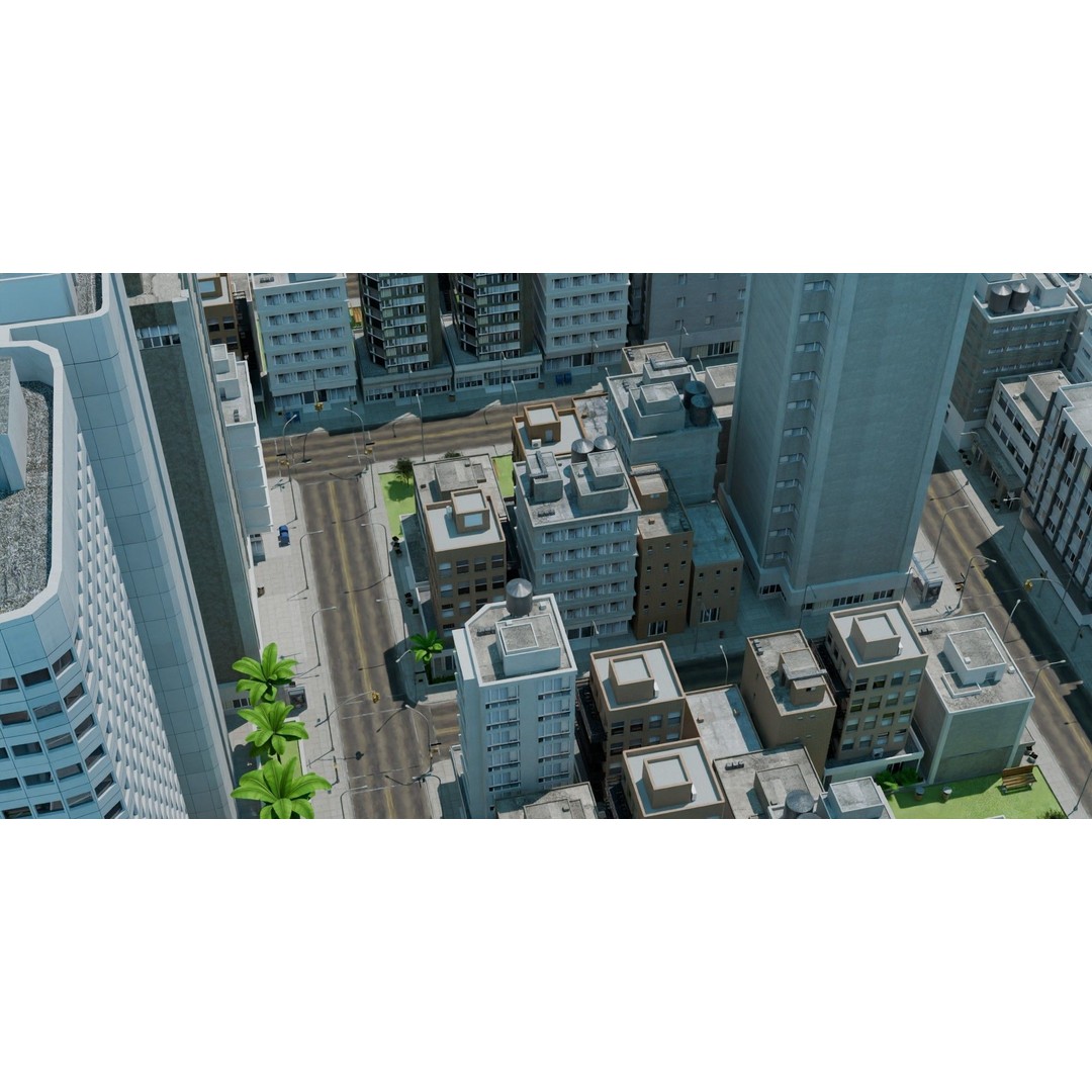 Downtown Skyscraper 3D Model – Low Poly Cityscape Asset, Game Ready - View 16